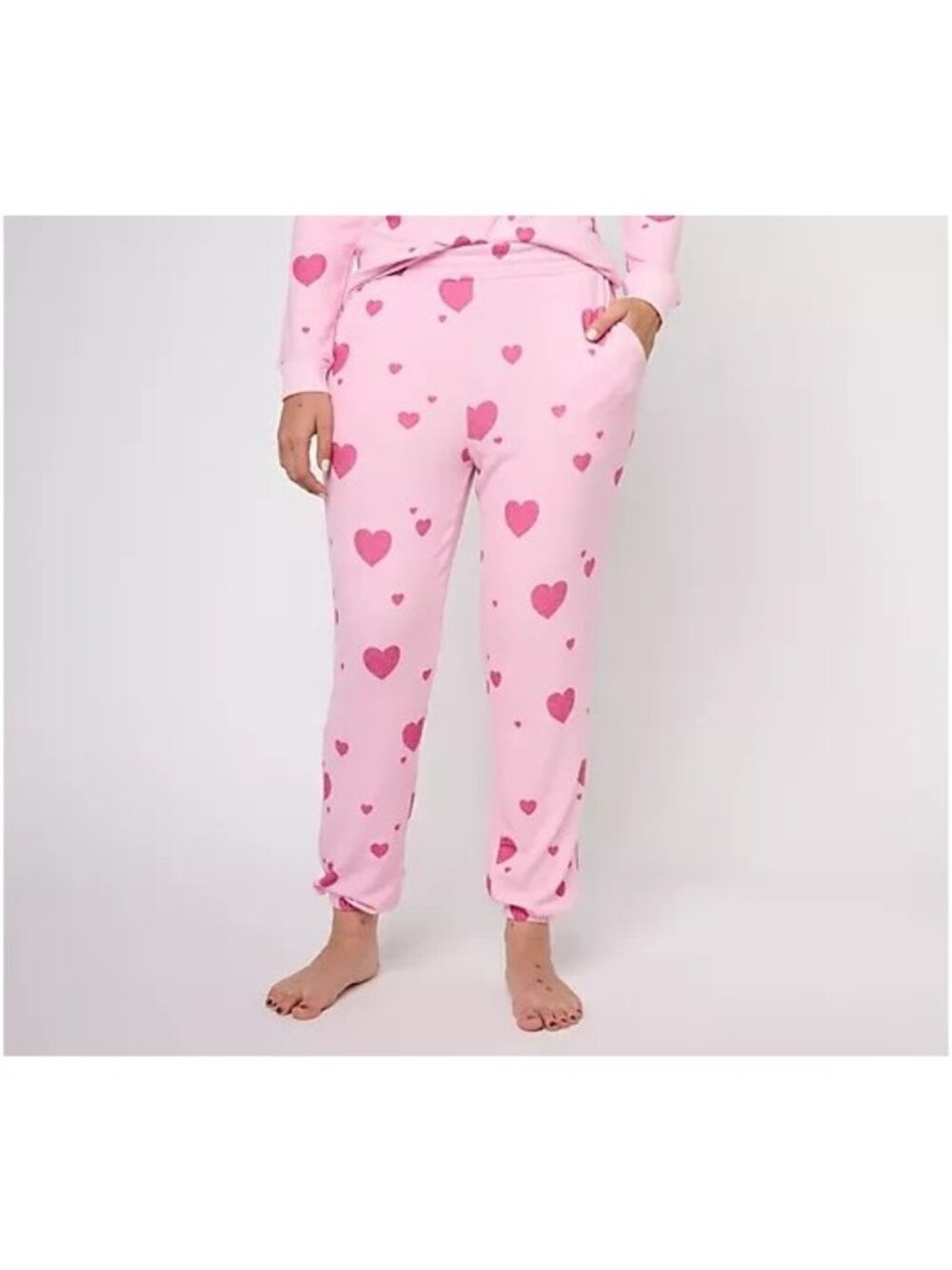 Bumblebella by Jill Martin Graphic Joggers Size Medium Rose Hearts Pink Cozy NEW